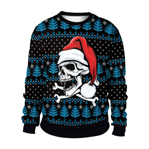Christmas Halloween New Men's and Women's Crew Neck Sweater 3D Digital Printing Couple Pack m301586