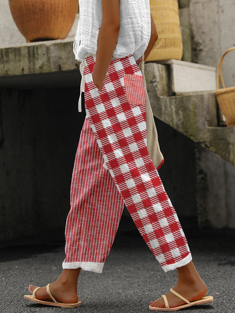 Linglong hemp digital printing trousers m303185