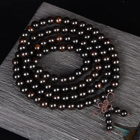 Ebenholz rotes Sandelholz 108 Perlen Armband Holz Ebenholz Armband m3331283