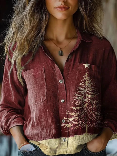 V-neck printed shirt m302770