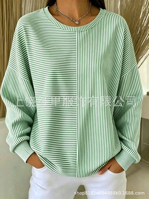 Printed Loose Casual Fashion Crew Neck Long Sleeve Women's Clothing FF303274