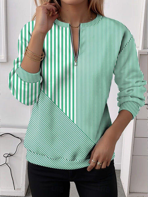 Ladies temperament casual fashion half zipper sweater m303061