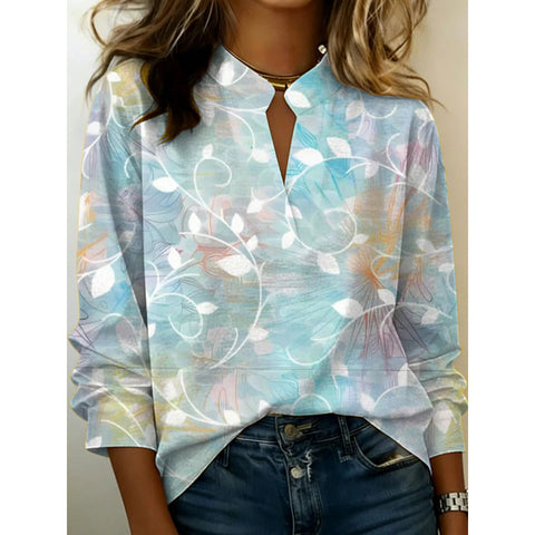 Digital printing casual pullover versatile spring and summer new shirt top m302788