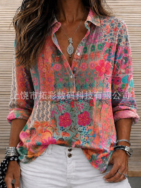 3D printed casual top women's loose top m303043
