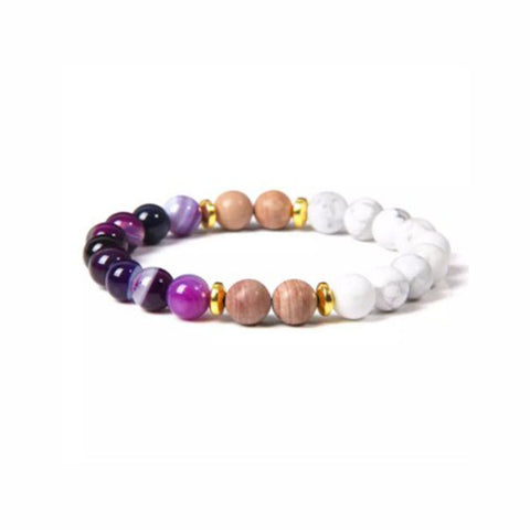Naturstein Weißkiefer Goldscheibe Armband Armband m3331273
