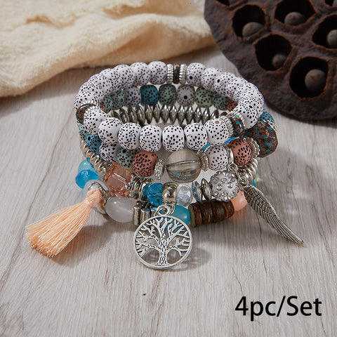 Neues böhmisches Armband, kreatives Quasten-Mehrschicht-Perlenarmband m3331286