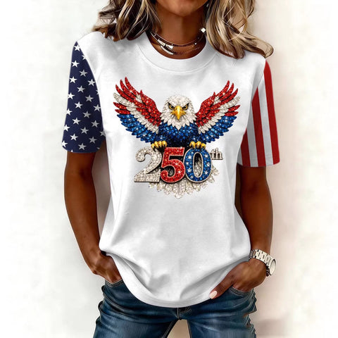 Digital Printed Casual Women's Crew Neck T-Shirt m302372
