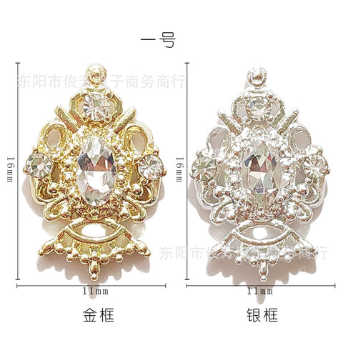 Nail Art Alliage Bijoux Étoile Lune Diamant Perle Luxe Cour Diablo Baroque Ongles Autocollant Décoratif