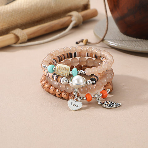 Neues böhmisches Armband, kreatives Quasten-Mehrschicht-Perlenarmband m3331286