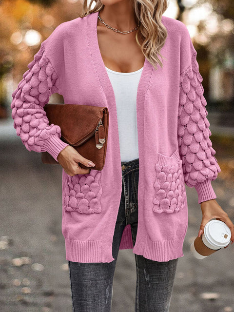 Herbst und Winter Federnetz Farbe V-Ausschnitt Strickjacke Langarm Stricktasche Pullover m300604 