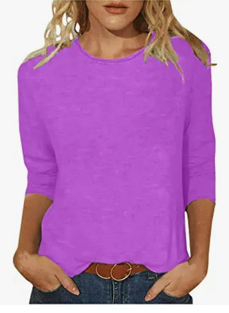 Einfarbiges T-Shirt mit Rundhalsausschnitt und Aufdruck m300770 