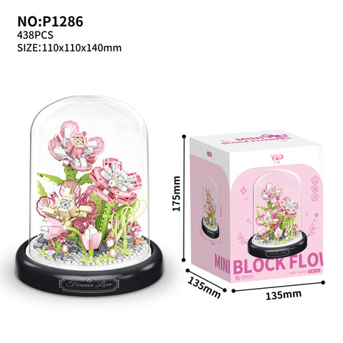 Neues Montage-Baustein-Blumenstrauß-Mikrokorn-Rosen-Sonnenblumen-Ornament M3330979 