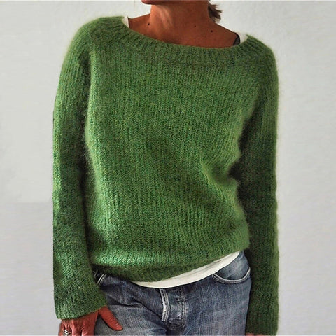 Einfarbiger Basic-Pullover Strickpullover m300507 