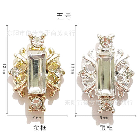 Nail Art Alliage Bijoux Étoile Lune Diamant Perle Luxe Cour Diablo Baroque Ongles Autocollant Décoratif