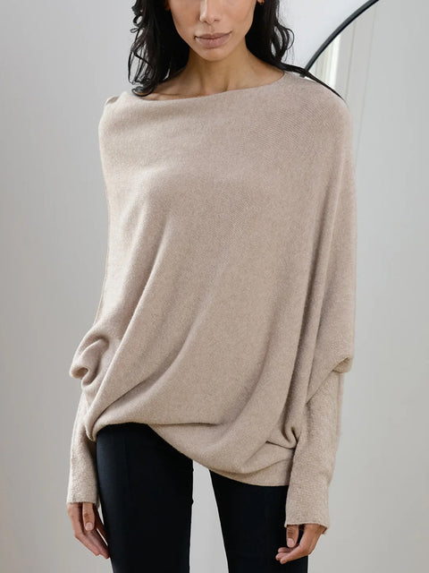 Crew neck long sleeve comfortable temperament knitted pleated jumper m302318