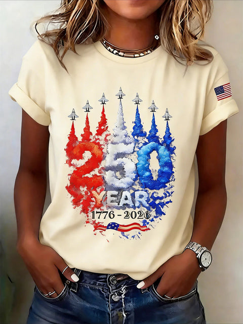 Digital Printed Casual Women's Crew Neck T-Shirt m302372