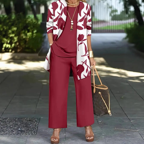 Women's three-piece jacket vest plus pants set m302286