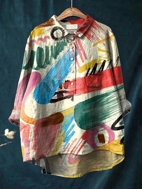 Loose printing crew neck casual large size women's T-shirt m301279
