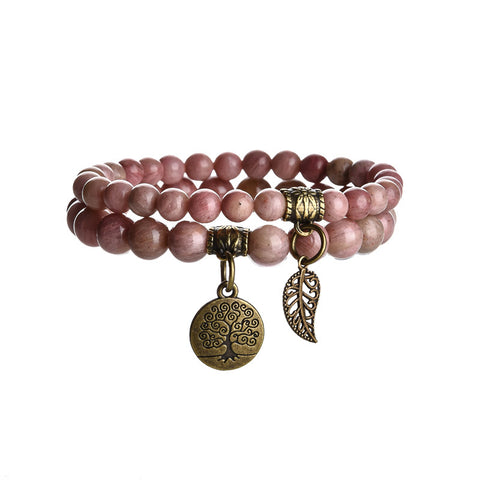 Baum des Lebens Blatt Anhänger Set Armband Bunte Tiger Auge Amethyst Achat Armband m3331289