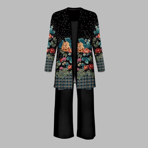 Jacket with vest top and elegant slacks 3-piece women's set m302760