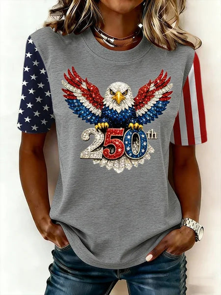 Digital Printed Casual Women's Crew Neck T-Shirt m302372