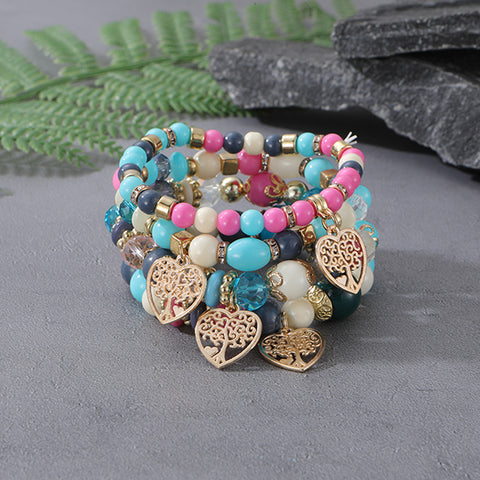 Neues böhmisches Armband, kreatives Quasten-Mehrschicht-Perlenarmband m3331286
