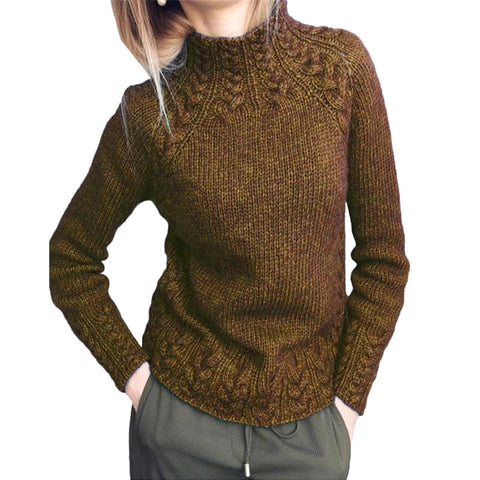 Damenpullover einfarbig Twist Pullover gestrickt m300504 