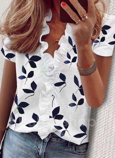 Long Sleeve Ruffle Shirt Women's Shirt m301332