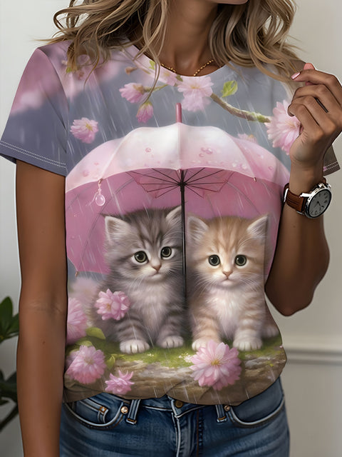 Women's Crew Neck Short Sleeve Casual Fashion Top m302607