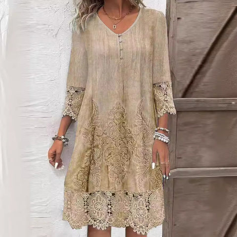 Frühling und Sommer heißer Verkauf einfarbiges Spitzenkleid M300151