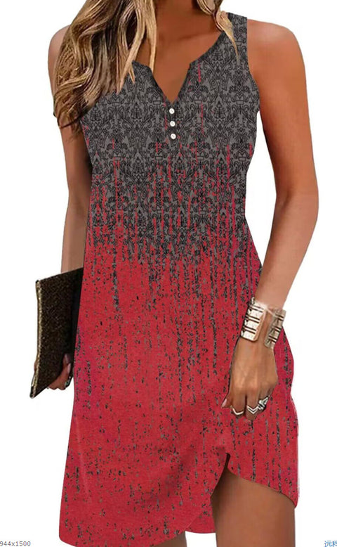 Small Suspender Sexy Sleeveless Printed Dress m303189