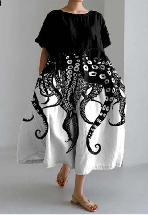 3D digital printing women's casual fashion plus size short-sleeved dress m302781