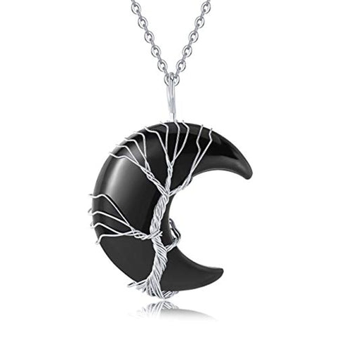 Pendentif arbre de vie en améthyste naturelle, bijou arbre de fortune en cristal m3331252