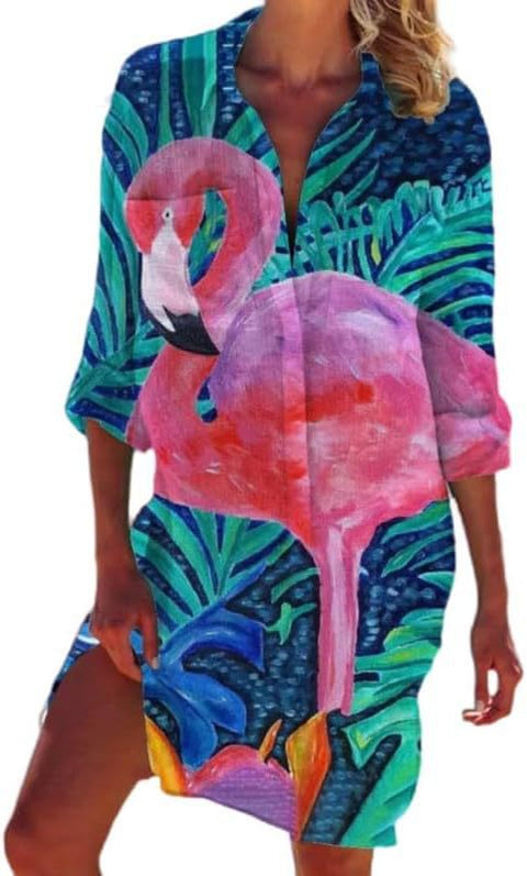 Veste de bikini, maillot de bain, cardigan, chemise de plage imprimée pour femme, m301274 