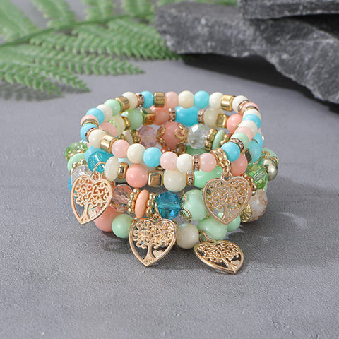 Neues böhmisches Armband, kreatives Quasten-Mehrschicht-Perlenarmband m3331286