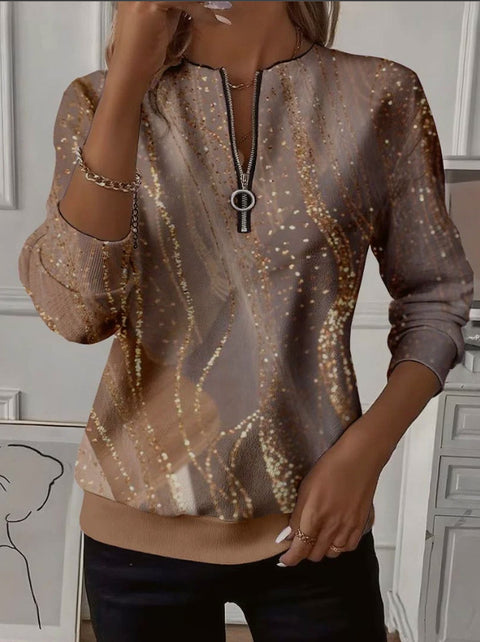 Printed shoulder sleeves long sleeves womanizer m302028