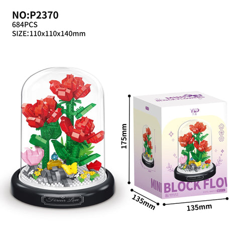 Neues Montage-Baustein-Blumenstrauß-Mikrokorn-Rosen-Sonnenblumen-Ornament M3330979 