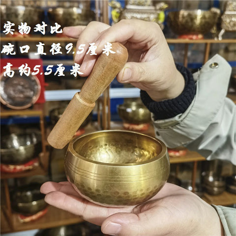Bol chantant en cuivre fait main au Népal, bol sonore Bouddha, bol de yoga, bol de méditation, bol de Sutra tournant, thérapie sonore SPA m3331267 