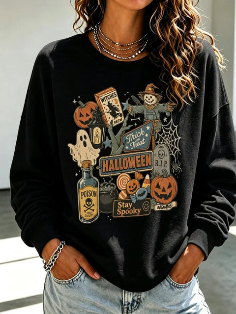 Casual Crew Neck Duck Pattern Sweater FF303438 02