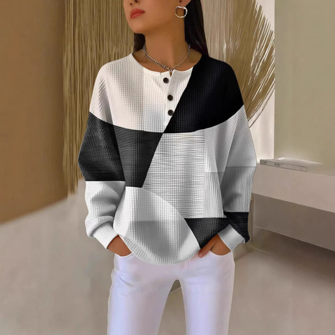 Casual stand-up collar POLO long-sleeved top m302619