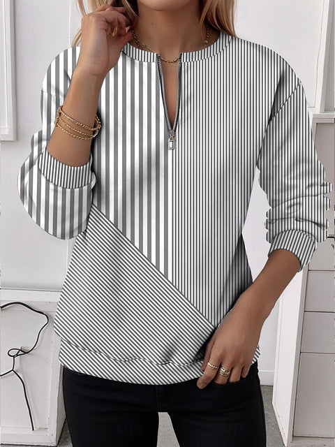 Ladies temperament casual fashion half zipper sweater m303061