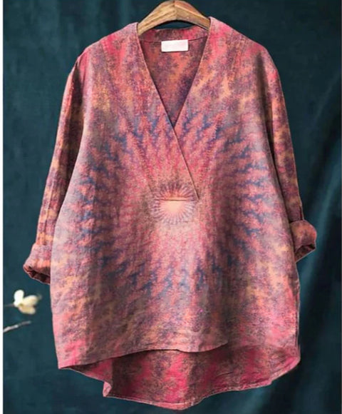 Lässiges Damen-T-Shirt mit Rundhalsausschnitt und lockerem Druck in großen Größen m301276 