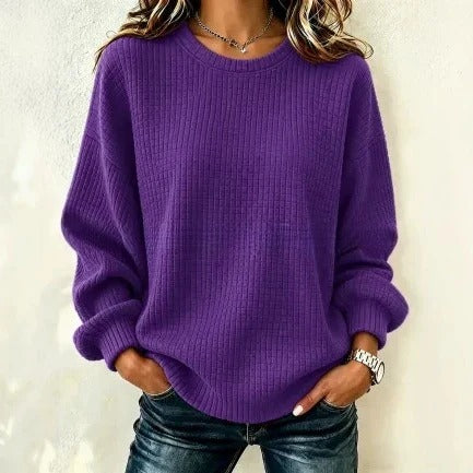 Loose long-sleeved pullover crew neck sweater m303082