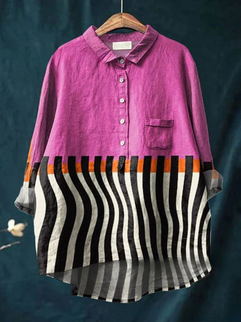 Lässiges Damen-T-Shirt mit Rundhalsausschnitt und lockerem Druck in großen Größen m301276 