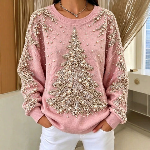 Christmas Elements 3D Printing Fashion Crew Neck Long Sleeve Women's Loose Autumn and Winter Sweater FF303461