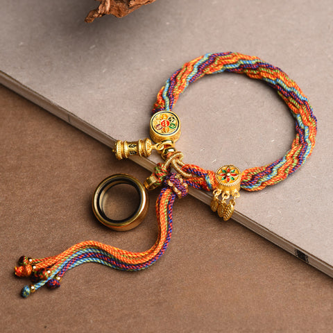 Hand-woven Tibetan hand rope Zakiram hand rope Green Tara fifth master thangka bracelet Tibetan hand rope female m3331256