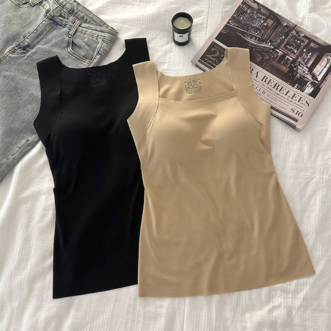 New Bose Muscle Bottom Shirt Solid Color No-Wear Bra Machine Washable Semi-Fixed Cup Bottom Vest Top m302823