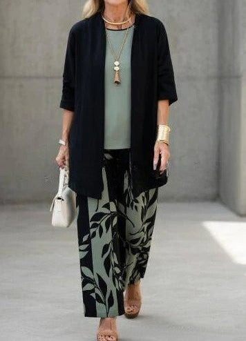 3D printed 3-piece cardigan + vest + trousers fashionable wear m302849
