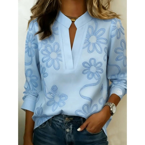 Digital printing casual pullover versatile spring and summer new shirt top m302788