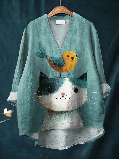 Lässiges Damen-T-Shirt mit Rundhalsausschnitt und lockerem Druck in großen Größen m301276 